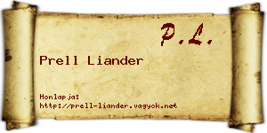 Prell Liander névjegykártya